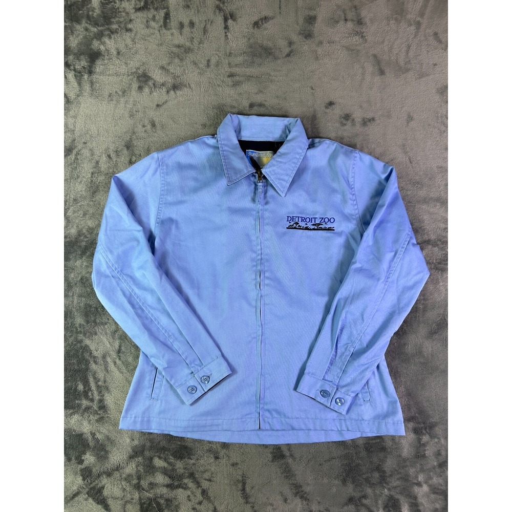 Vintage Detroit Zoo Blue Generation Women's Zip Jacket Ladies M Light Blue Work‎
